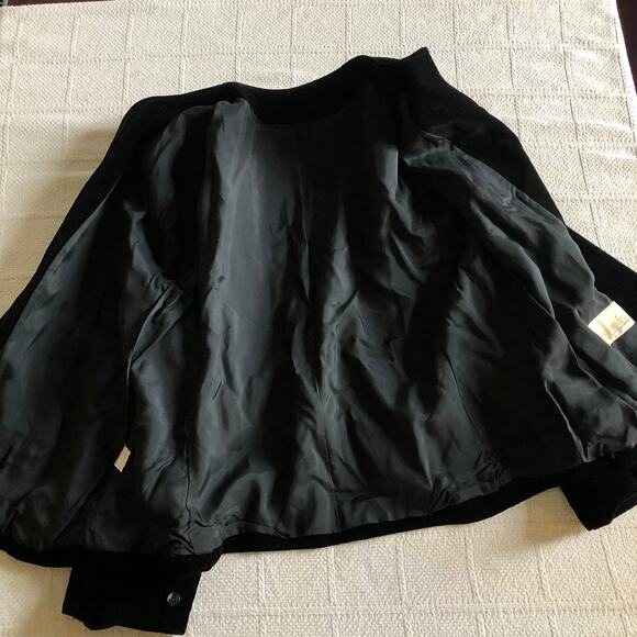 VTG 90s Cassandra Black Velvet Blazer Made in Japan Size 40 Medium Quiet Luxury - Picture 8 of 12